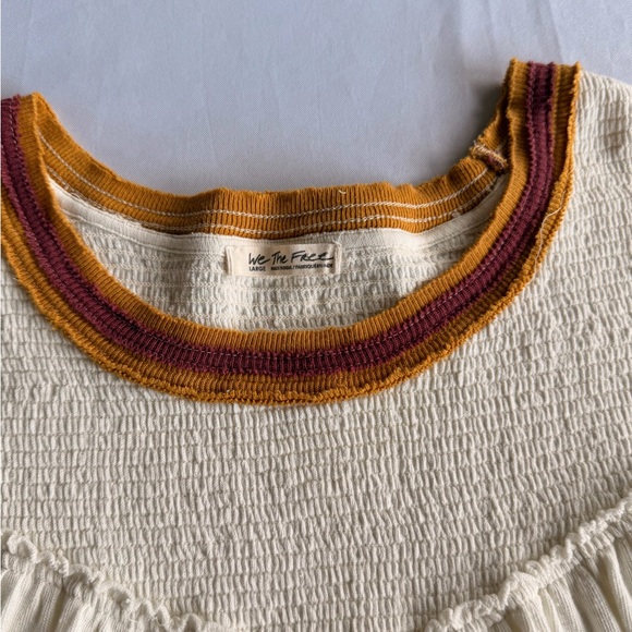 Free People We The Free MVP Tee Vintage White Combo Size Large - Picture 3 of 8